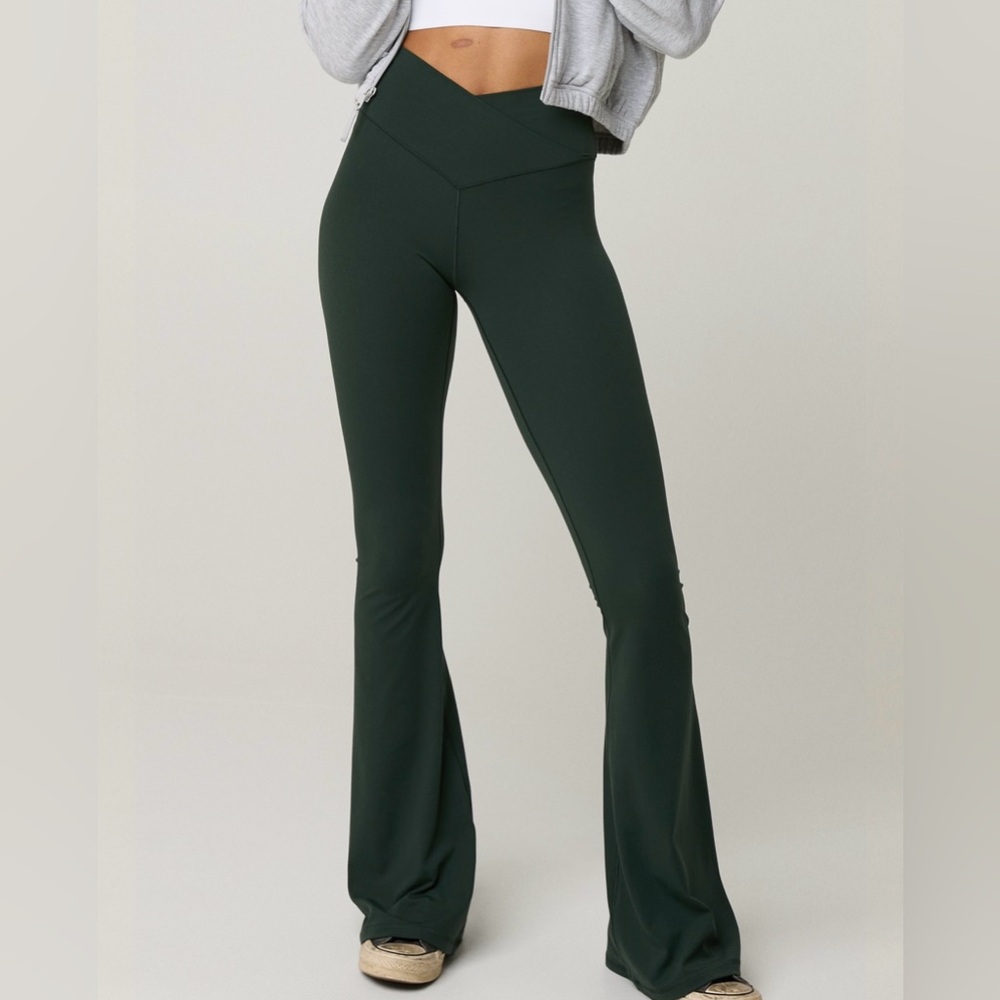 Aerie High Waisted Crossover Flare Leggings